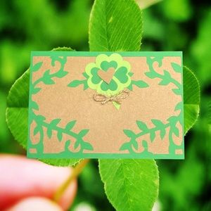 Handmade 4 Leaf Clover Card